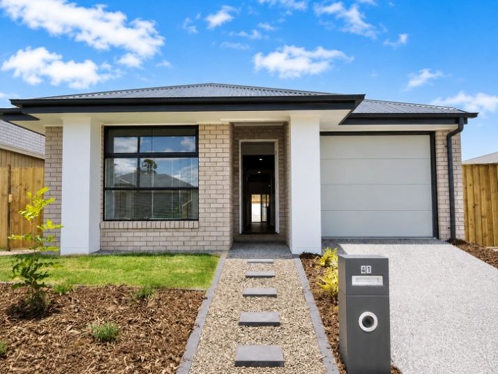 New brick home with a landscaped front path in Bundamba, Queensland